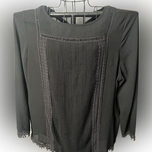 Coldwater Creek elegant, unique, lined black dress/work long-sleeve shirt.